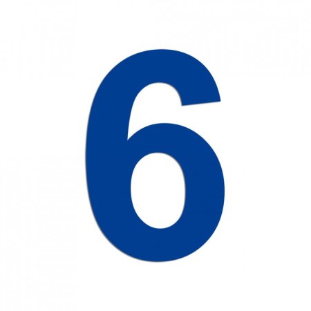 Цифра 6 синяя