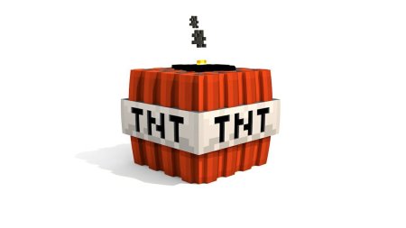 Майнкрафт ТНТ на белом фоне