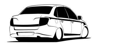 Lada Granta вектор сбоку