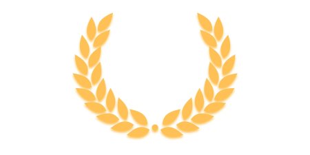 Золотой лавровый венок на белом фоне