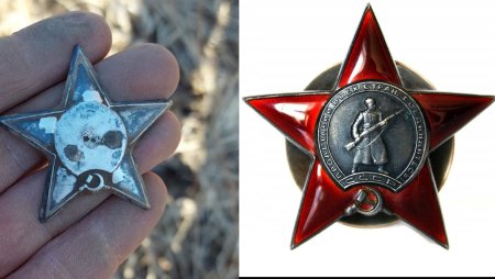 Орден красной звезды на ветеране