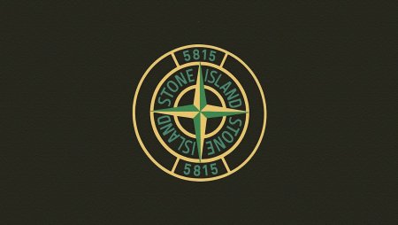 Stone Island логотип на чёрном фоне