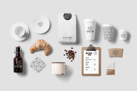 Фирменный стиль кофейни Mock up