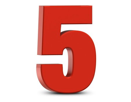 Цифра 5 красная