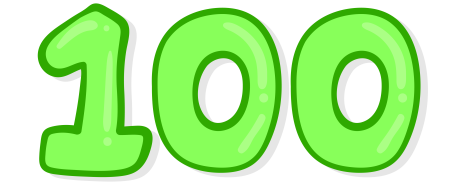 Цифра 100 на прозрачном фоне
