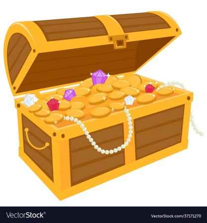 Сундук с золотом вектор