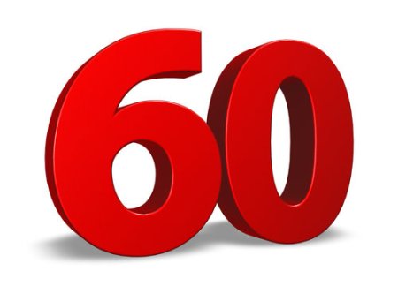 Цифра 60 красная