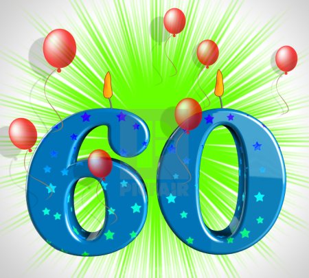 Красивая цифра 60 на юбилей
