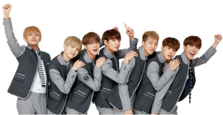 Группа BTS на белом фоне