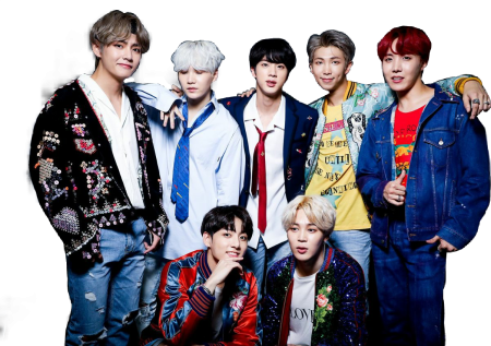 Группа BTS на белом фоне