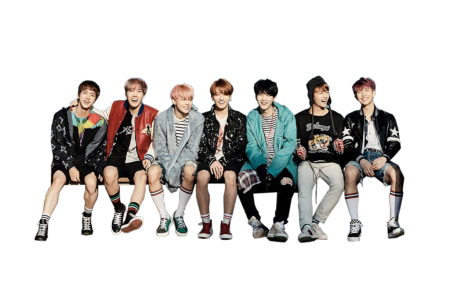 Группа BTS на белом фоне