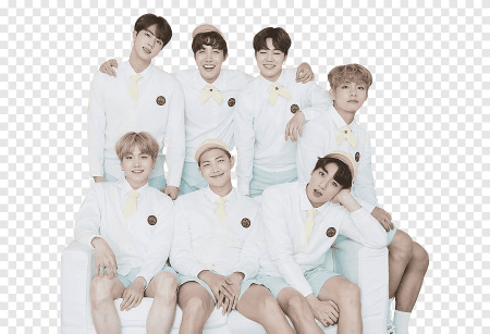 Группа BTS на белом фоне