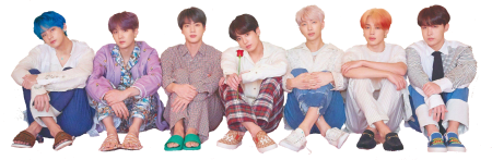 BTS участники на белом фоне