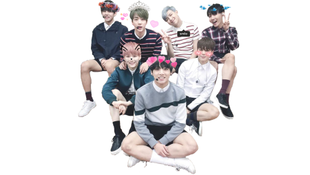 Группа BTS на белом фоне
