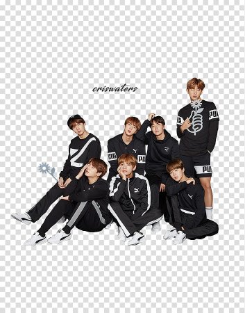 Группа BTS на белом фоне