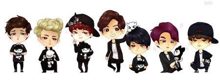 Корейская группа BTS мультяшки