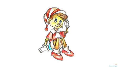Буратино рисунок для детей на прозрачном фоне