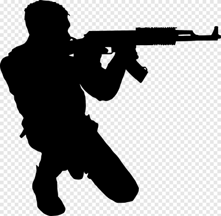 Силуэт военного