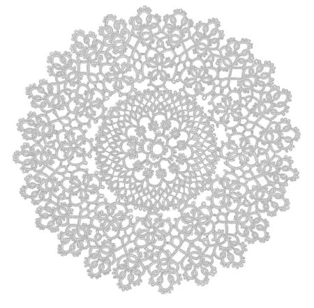 Кружевная салфетка на прозрачном фоне