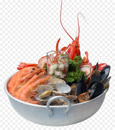 Морепродукты на белом фоне
