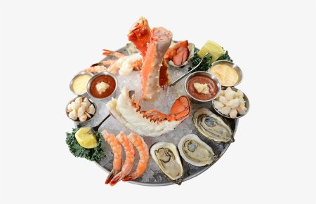 Морепродукты на прозрачном фоне