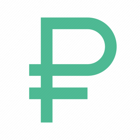 Знак рубля зеленый