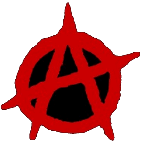 Знак анархии на белом фоне