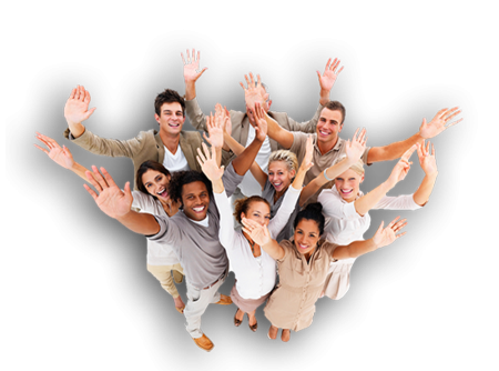 Много радостных людей