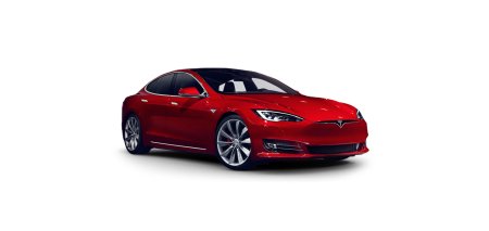Тесла model s на белом фоне