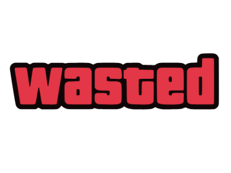 Надпись wasted
