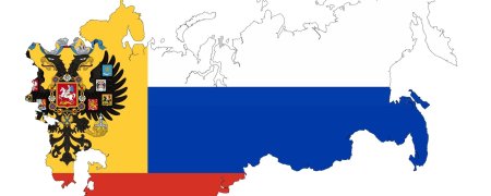 Карта Российской империи с флагом