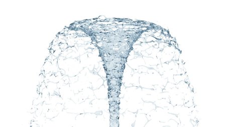 Струя воды на белом