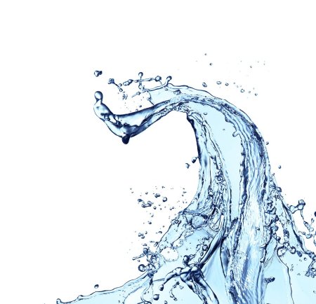 Струя воды на белом