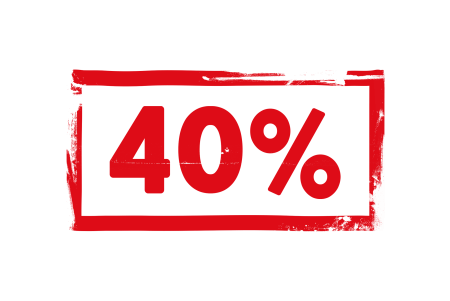 Скидка 40 на прозрачном фоне
