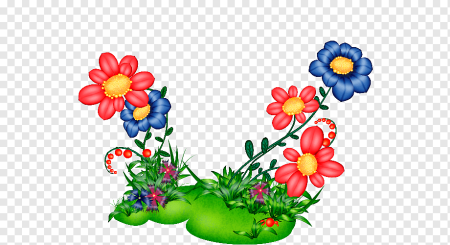 Цветочная Полянка на прозрачном фоне
