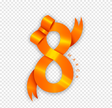 Цифра 8 оранжевая
