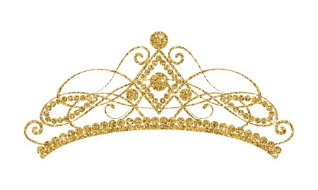 Золотая диадема на белом фоне