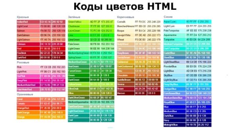 Hex коды цвета