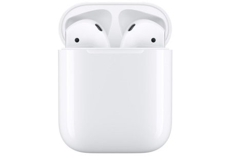 Наушники Apple AIRPODS на белом фоне