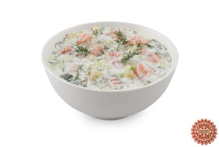 Окрошка в тарелке