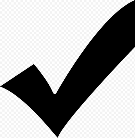 Черная галочка на прозрачном фоне