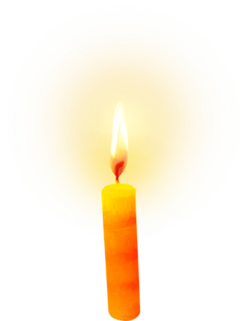 Горящая свечка на белом фоне