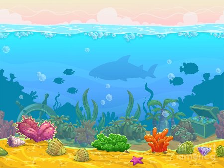 Морское дно вектор