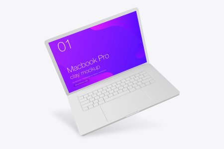 Белый ноутбук Mockup