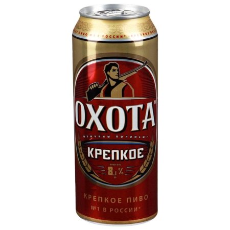 Пиво охота крепкое 8,1% 0,45л ж/б
