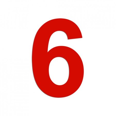 Цифра 6 красная