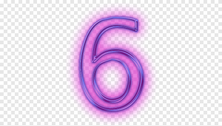 Неоновая цифра 6
