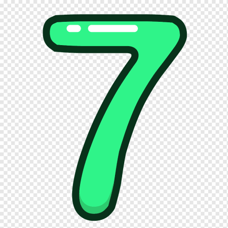 Цифра 7 зеленая