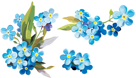 Картинки голубые цветы без фона (56 фото)