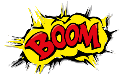 Взрыв бум на белом фоне